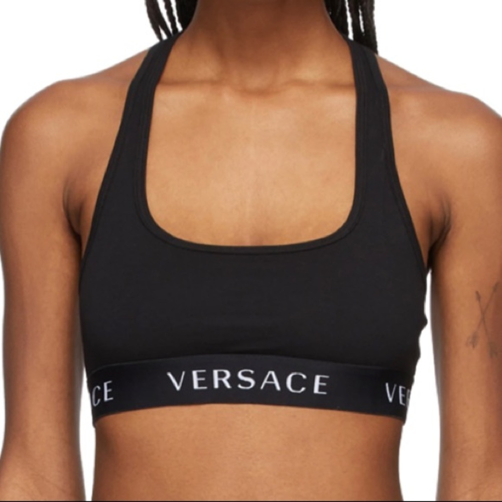 NEW Versace Logo Bra Top - Black
